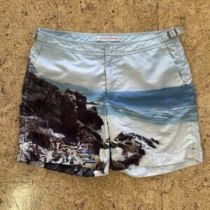 Orlebar Brown Bulldog Classic Full Print Swim Suit Board Shorts 6” 32